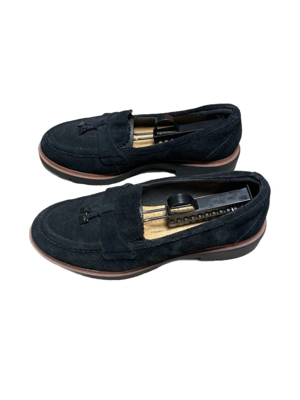 LIKE NEW! CLARKS Tessel Westlynn Bella Black Suede Loafer Shoes